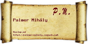 Palmer Mihály névjegykártya